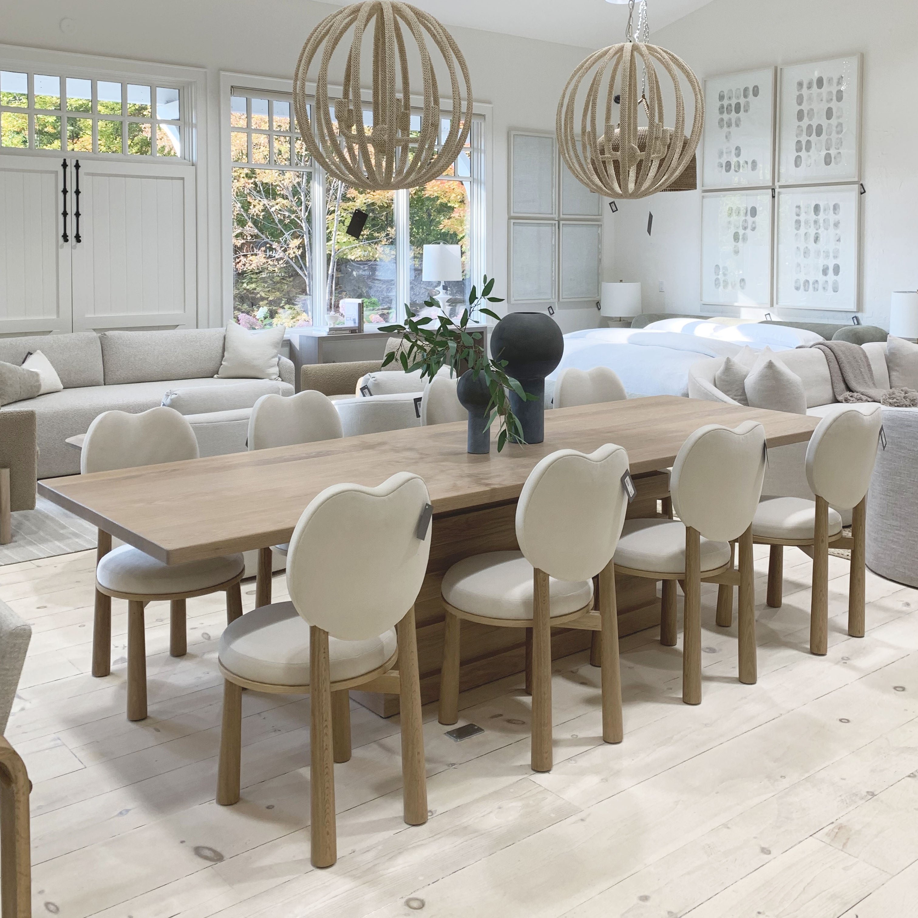 Luxury Antique Vintage Solid Oak Wood Rectangle Dining Table Set Contemporary Design Home Dining Room Apartment Restaurant Use