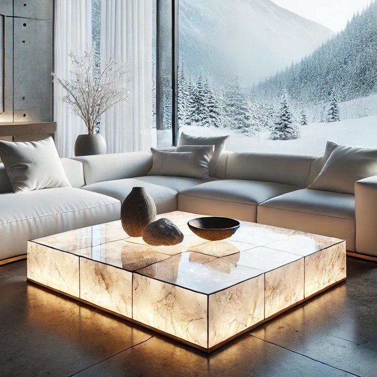 Eritrean Coffee Table Factory Custom Ertra Style Modern Simple Concrete Marble Granite Dining Table Furniture for Home Hotel