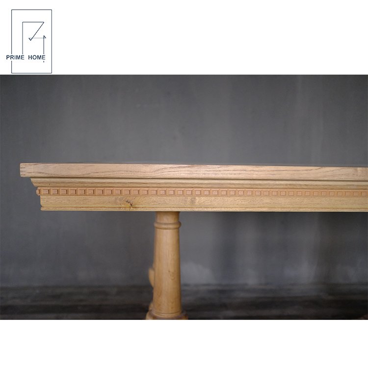 Good Quality Oak wood rustic farmhouse rectangular trestle events extensible dining