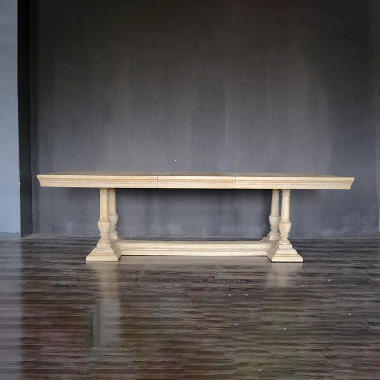 Good Quality Oak wood rustic farmhouse rectangular trestle events extensible dining