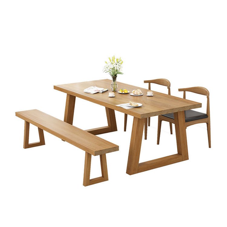 Modern hotel restaurant simple dining table solid wood family dining table Living room simple table and chair combination