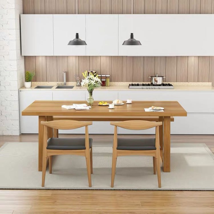 Modern hotel restaurant simple dining table solid wood family dining table Living room simple table and chair combination
