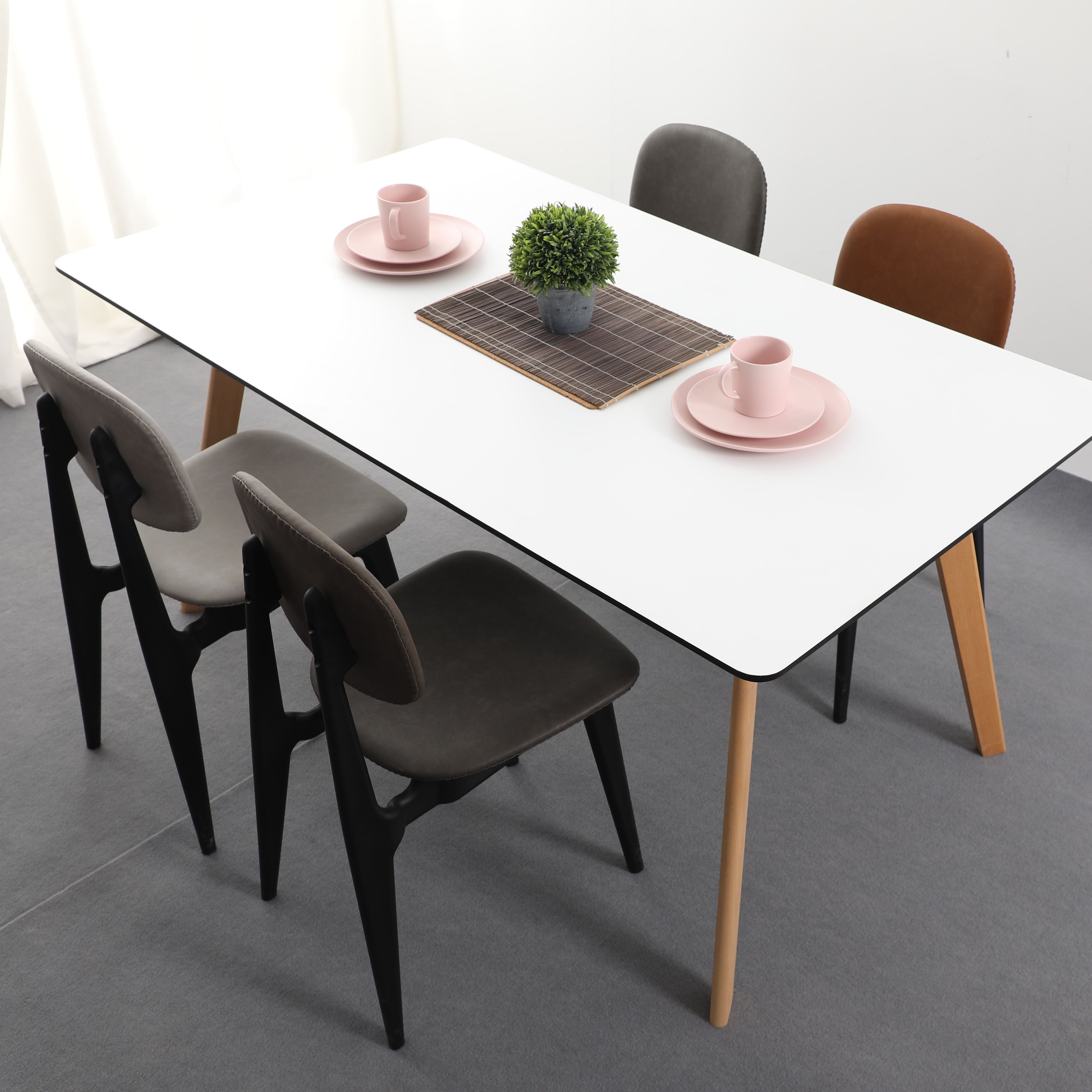 Eettafel Wholesale Dining Room Furniture 6 Chairs Wooden Modern Comedores 6 Sillas Dining Table Set