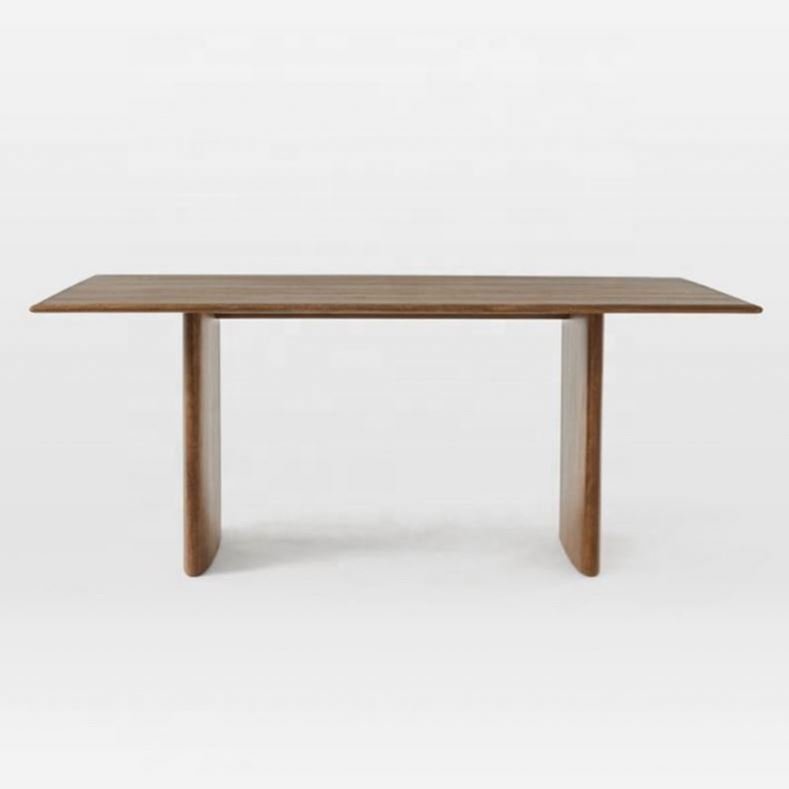 American Style Home Dining Room Furniture Square Dinner Table White And Oak Solid Wood Dining Table