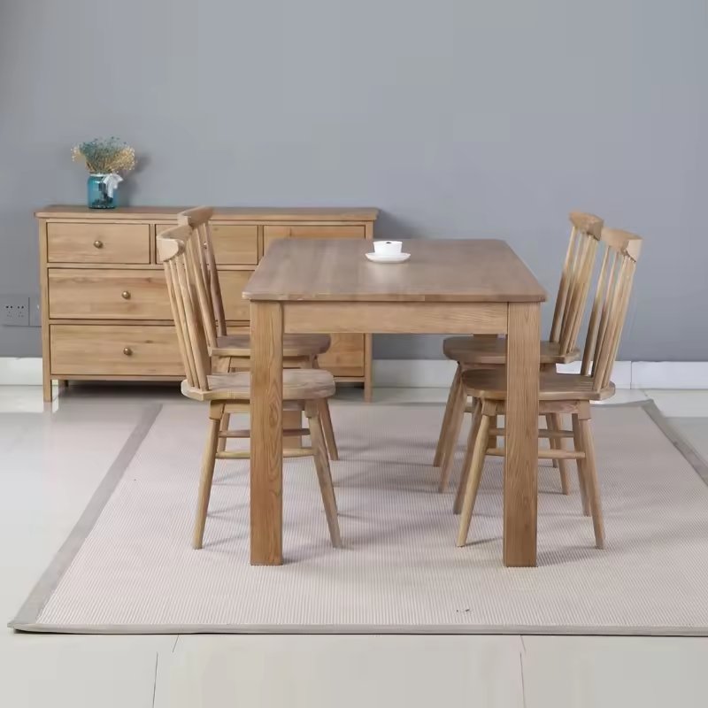 Antique Wooden Rectangular simple European dining Restaurant table(DT-1224-OAK)