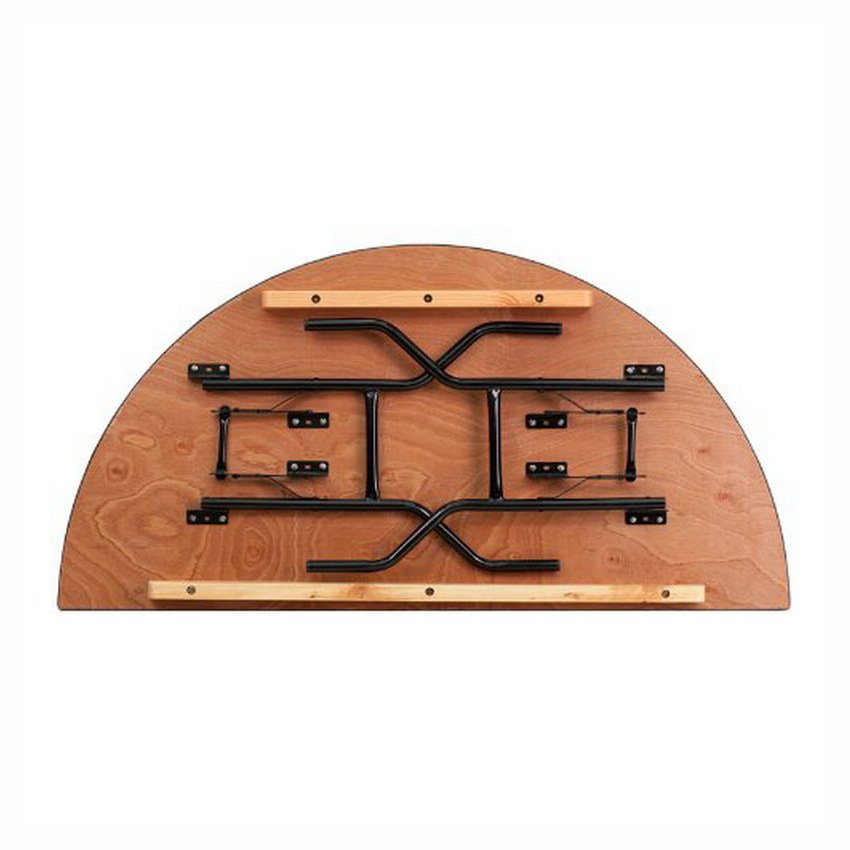 Hot Selling 6ft/8ft Half Round Wood Wedding Banquet Round Folding Table