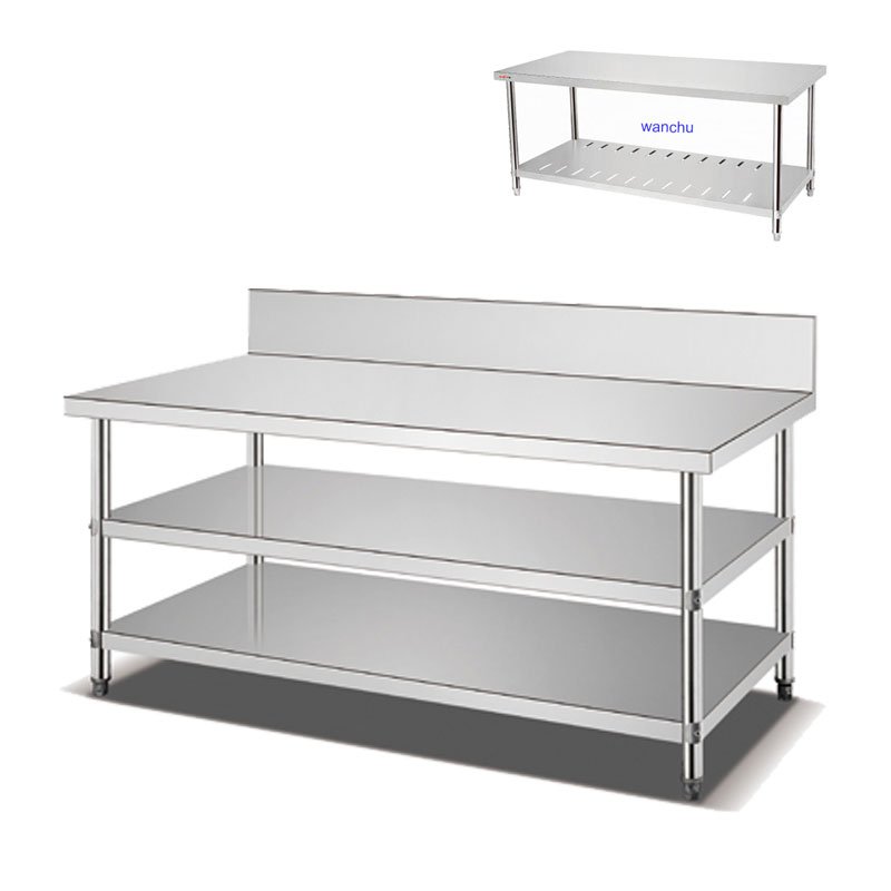 Three Tiers Work Table /Stainless Steel Solid Worktable For Sale