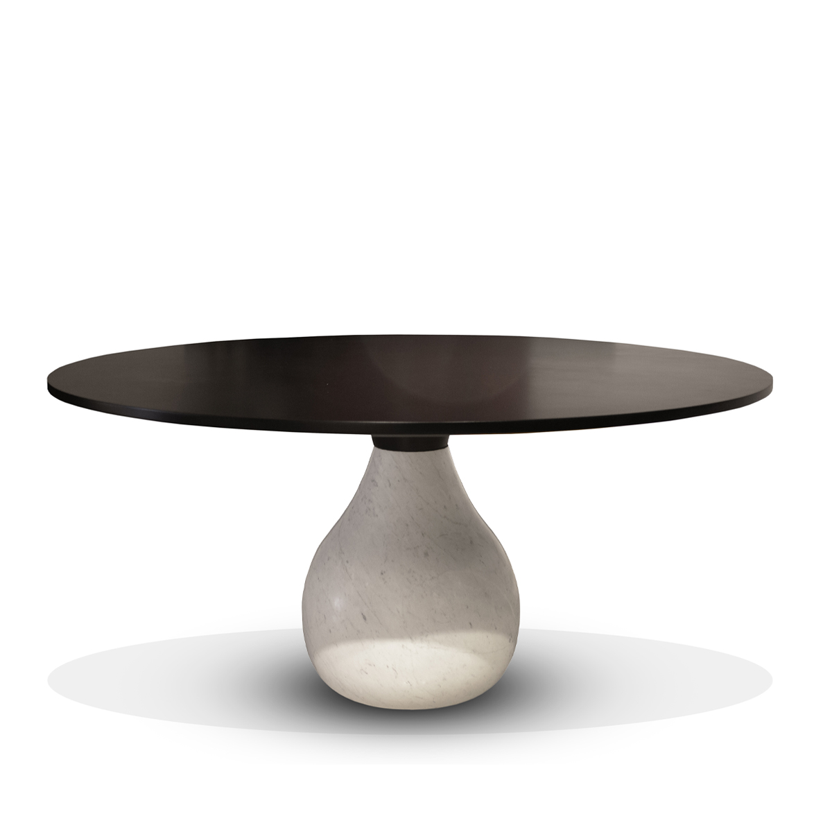 RUNXI Dubai style Creative luxury nature marble base wooden top liquid water drop round aqua roche bobois dining table