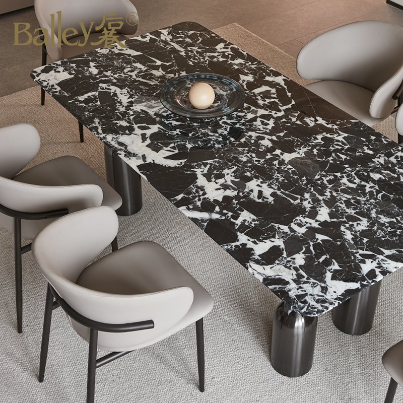 Dining table Dining Chair High Quality luxury Marble Restaurant stone Dining Table and Acrylic Nordic Modern table