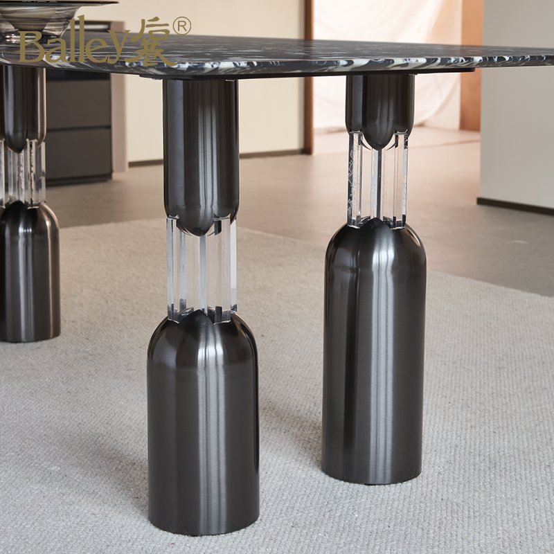 Dining table Dining Chair High Quality luxury Marble Restaurant stone Dining Table and Acrylic Nordic Modern table
