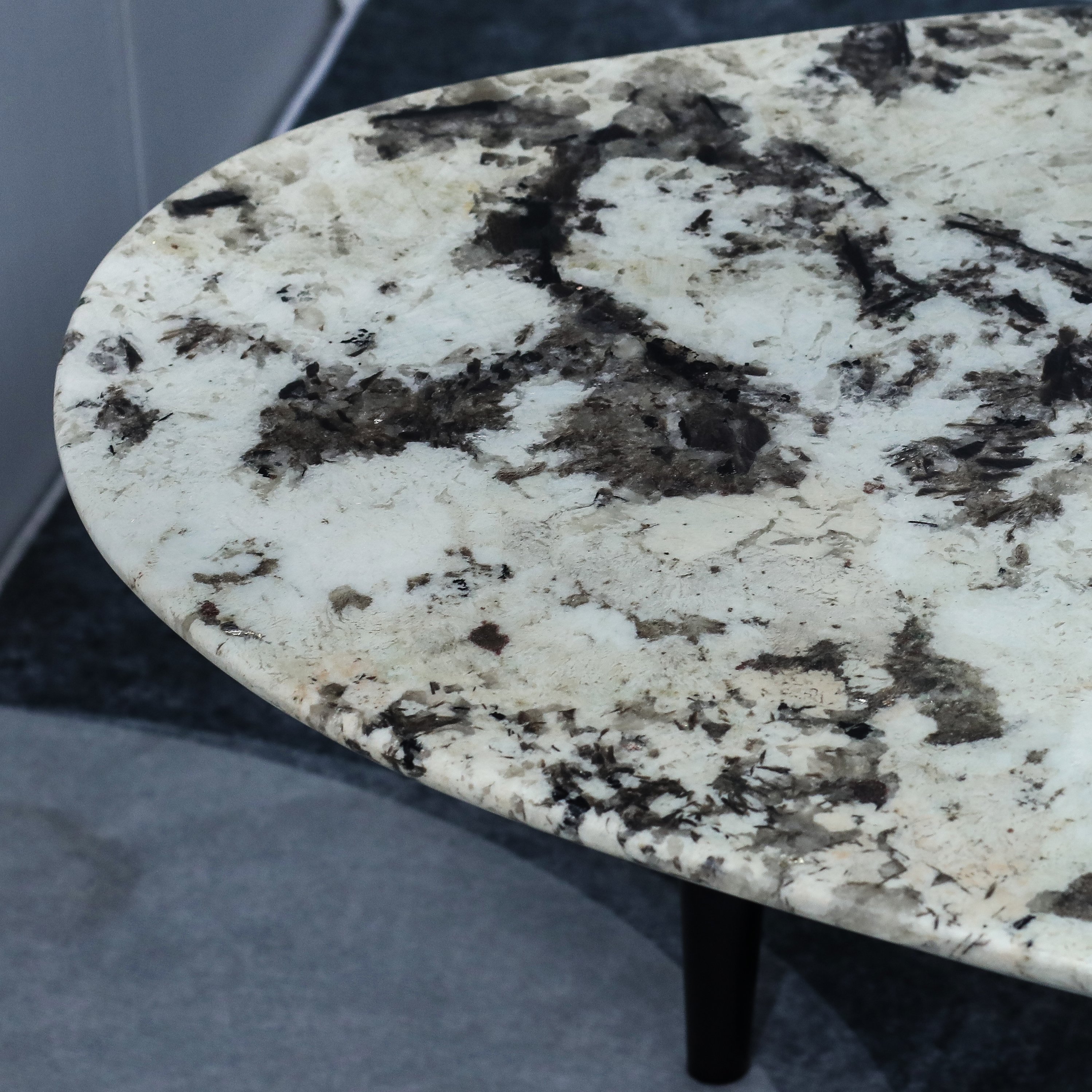 Customize White Brown Silver Oval Shape Coffee Table Stainless Steel and Marble Tea Cafe Table Center Table