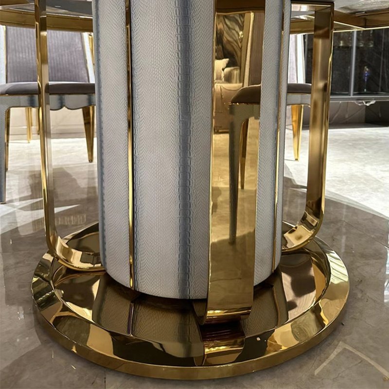Dining Table Home Furniture Round Marble Luxurious Modern for Kitchen or Dining Room Elegant Carton 1 Piece Natural Mable Top