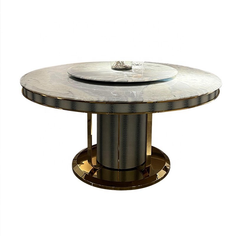 Dining Table Home Furniture Round Marble Luxurious Modern for Kitchen or Dining Room Elegant Carton 1 Piece Natural Mable Top
