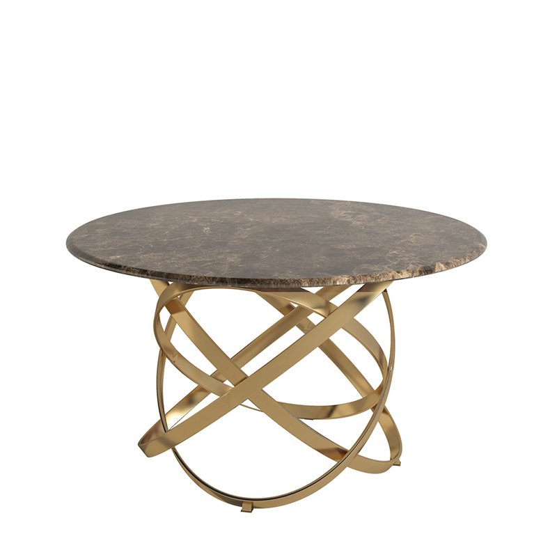 luxury round modern marble dining room furniture dining table round stainless steel metal dining tables