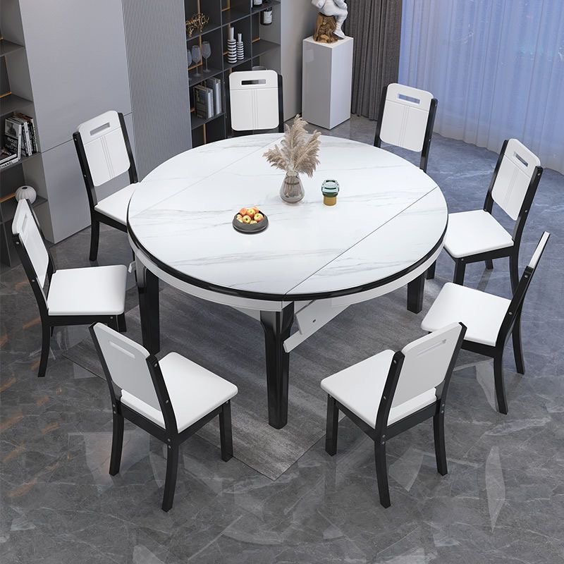 New Modern Home Furniture Dinning Table Set For 6 Microfiber Leather Upholstery Round Square Slabs Dining Table For Restaurant