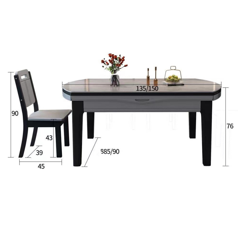 New Modern Home Furniture Dinning Table Set For 6 Microfiber Leather Upholstery Round Square Slabs Dining Table For Restaurant