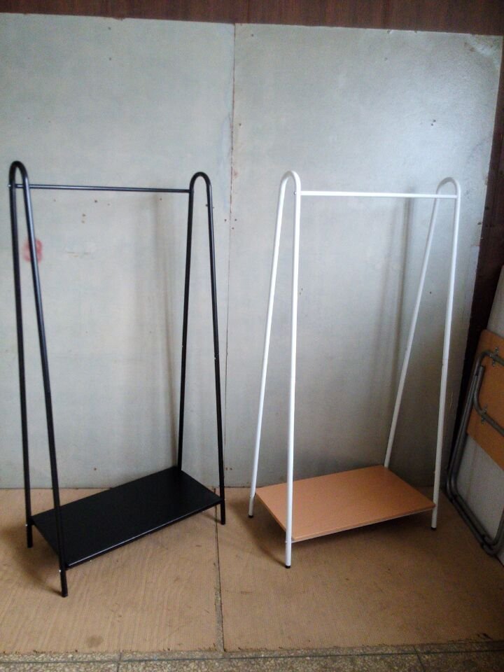 wood natural color cloth rack living room rack