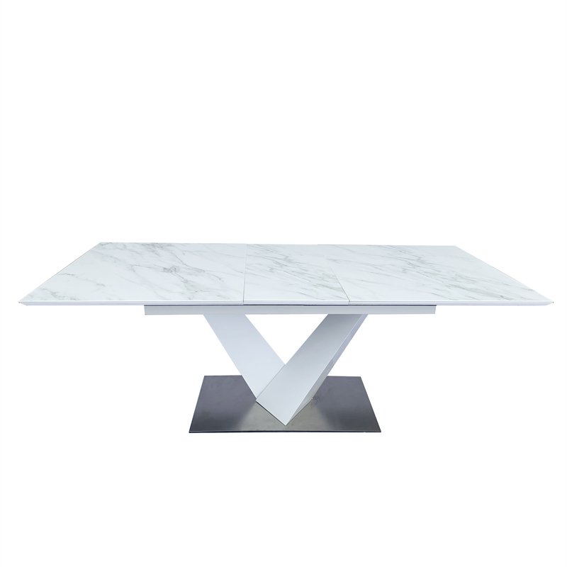 Hot Sale Modern Furniture Wholesale New Design Luxury Marble Tops extendable Dinning Table Set