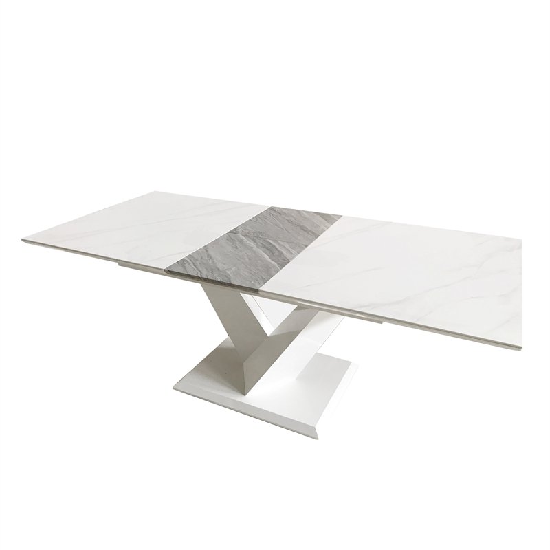 Hot Sale Modern Furniture Wholesale New Design Luxury Marble Tops extendable Dinning Table Set