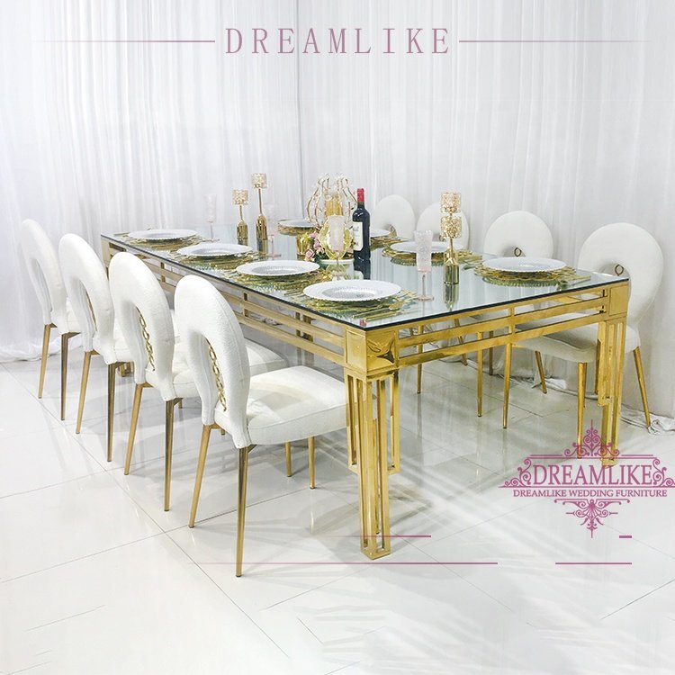 Modern Stainless Steel Hotel Furniture Dining Table For Wedding Events Suppliers