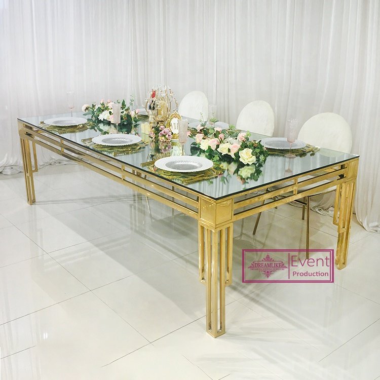 Modern Stainless Steel Hotel Furniture Dining Table For Wedding Events Suppliers