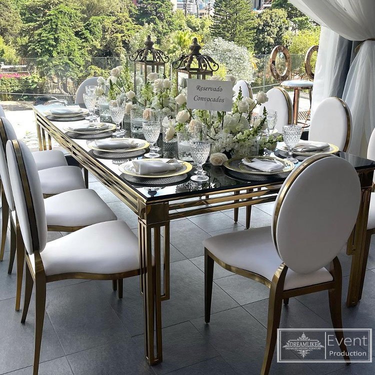 Modern Stainless Steel Hotel Furniture Dining Table For Wedding Events Suppliers