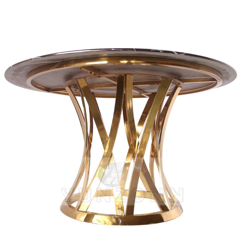 Classic Modern round Dining Table with Heavy Base Tempered Glass & Marble for Outdoor Use in Kitchen Living Room Family Hotel