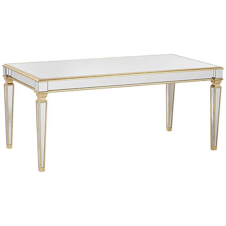 living room furniture High quality modern cheap shining solid wood legs round glass mirror dinning table