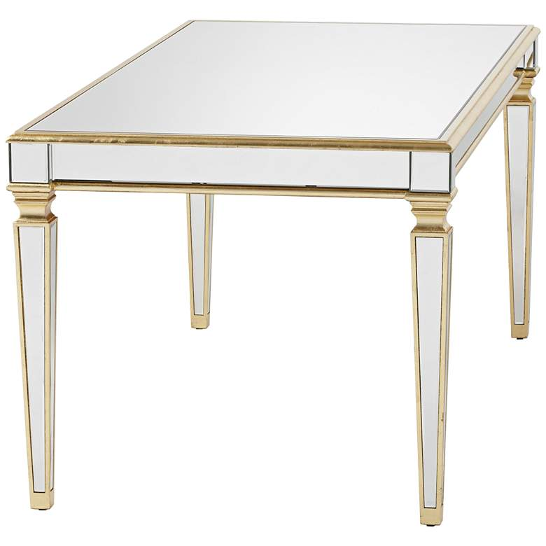 living room furniture High quality modern cheap shining solid wood legs round glass mirror dinning table