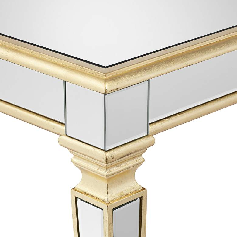 living room furniture High quality modern cheap shining solid wood legs round glass mirror dinning table
