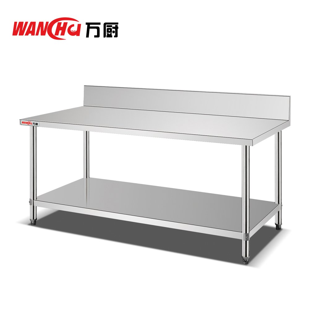 Commercial 2-Layer Stainless Steel Work Table Restaurant Hotel Kitchen Industrial Food Prep Working Bench Silver Dining Tables