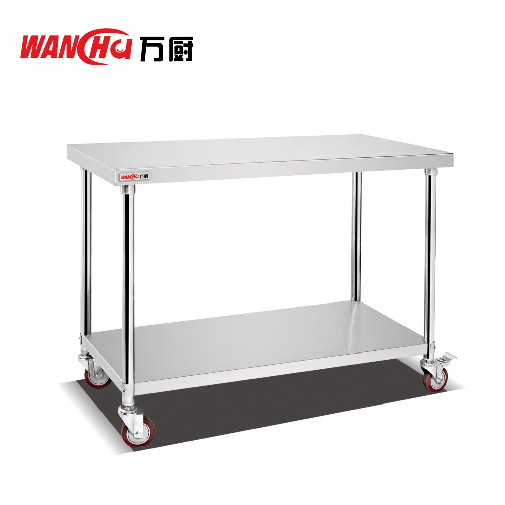 Commercial 2-Layer Stainless Steel Work Table Restaurant Hotel Kitchen Industrial Food Prep Working Bench Silver Dining Tables