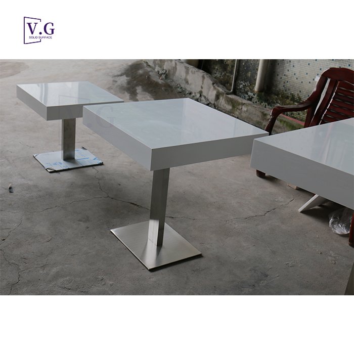 customize table and chairs for dining room Solid Surface Stone hotel dining table white small dining table