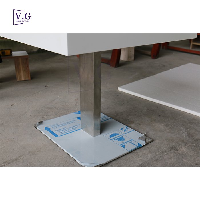 customize table and chairs for dining room Solid Surface Stone hotel dining table white small dining table
