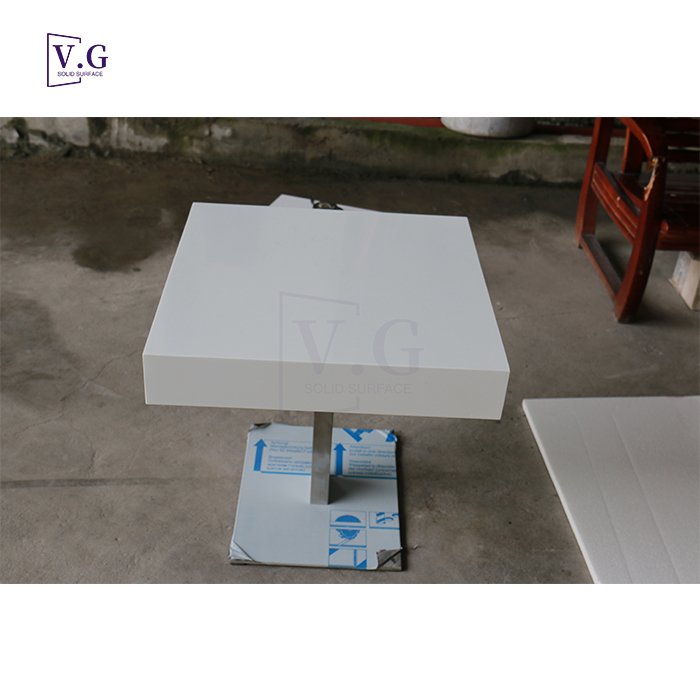 customize table and chairs for dining room Solid Surface Stone hotel dining table white small dining table
