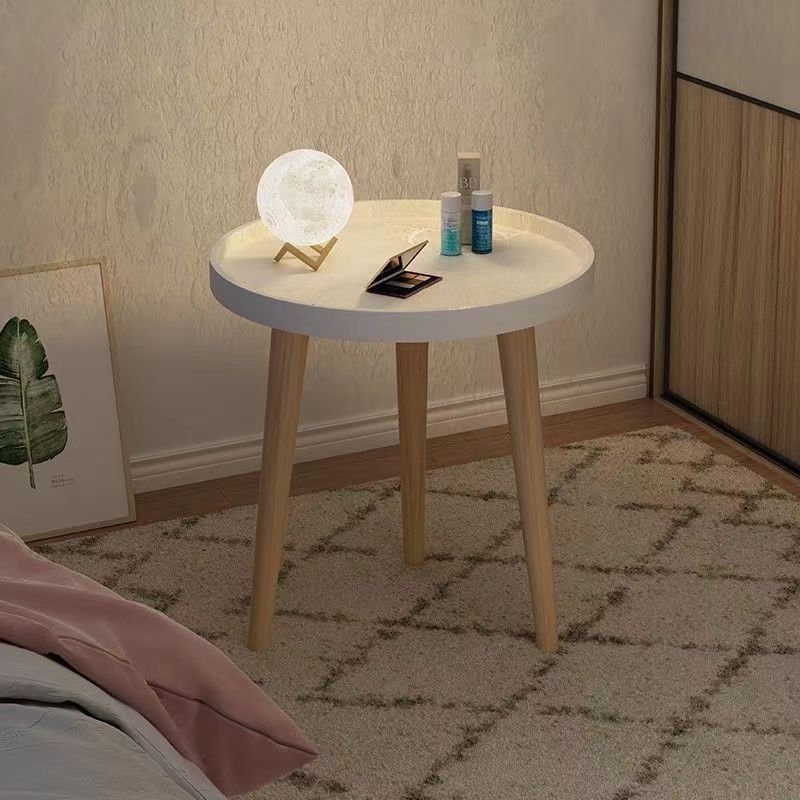 2023 best-selling sofa side few solid wood small round table balcony sofa restaurant household simple small end table