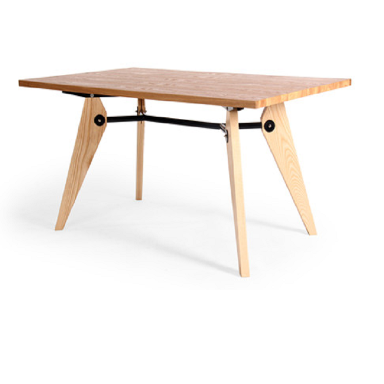 Modern Nordic style dining room furniture solid wood rectangular 6 seater dining table