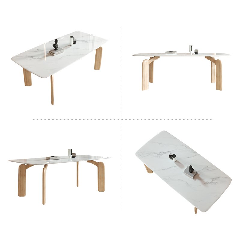 Modern Design Furniture Dining Table Marble Top Dining Room Furniture Luxury Dining Table With Solid Wood Legs recycled pine
