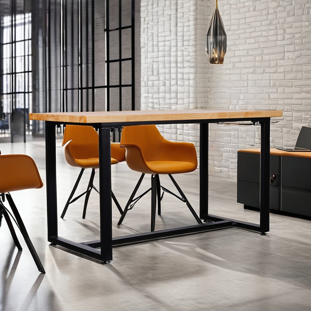 Small simple black conference table simple and modern 4 people 6 people desk