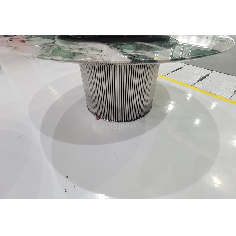 KINGS-WING Baida Emerald Modern Marble Round Rotate Custom Natural Marble Custom Dining Table Wholesale Furniture Living room
