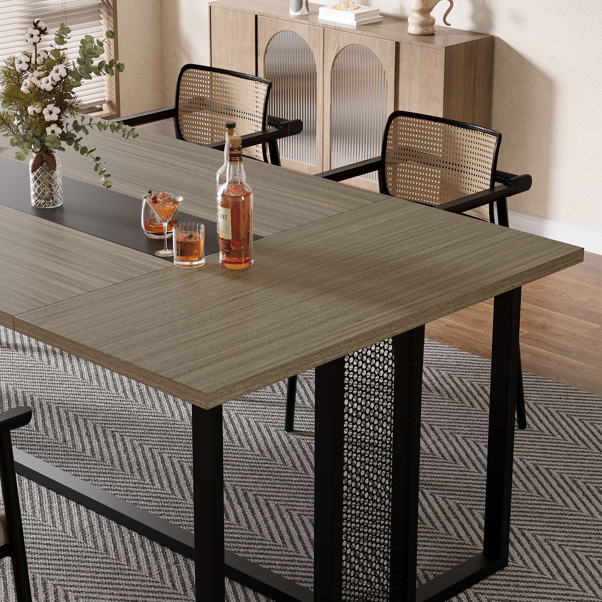 Tribesigns High Quality Durable Wooden Top Dining Table 76.77" Farmhouse Dining Table Kitchen & Dining Room Furniture
