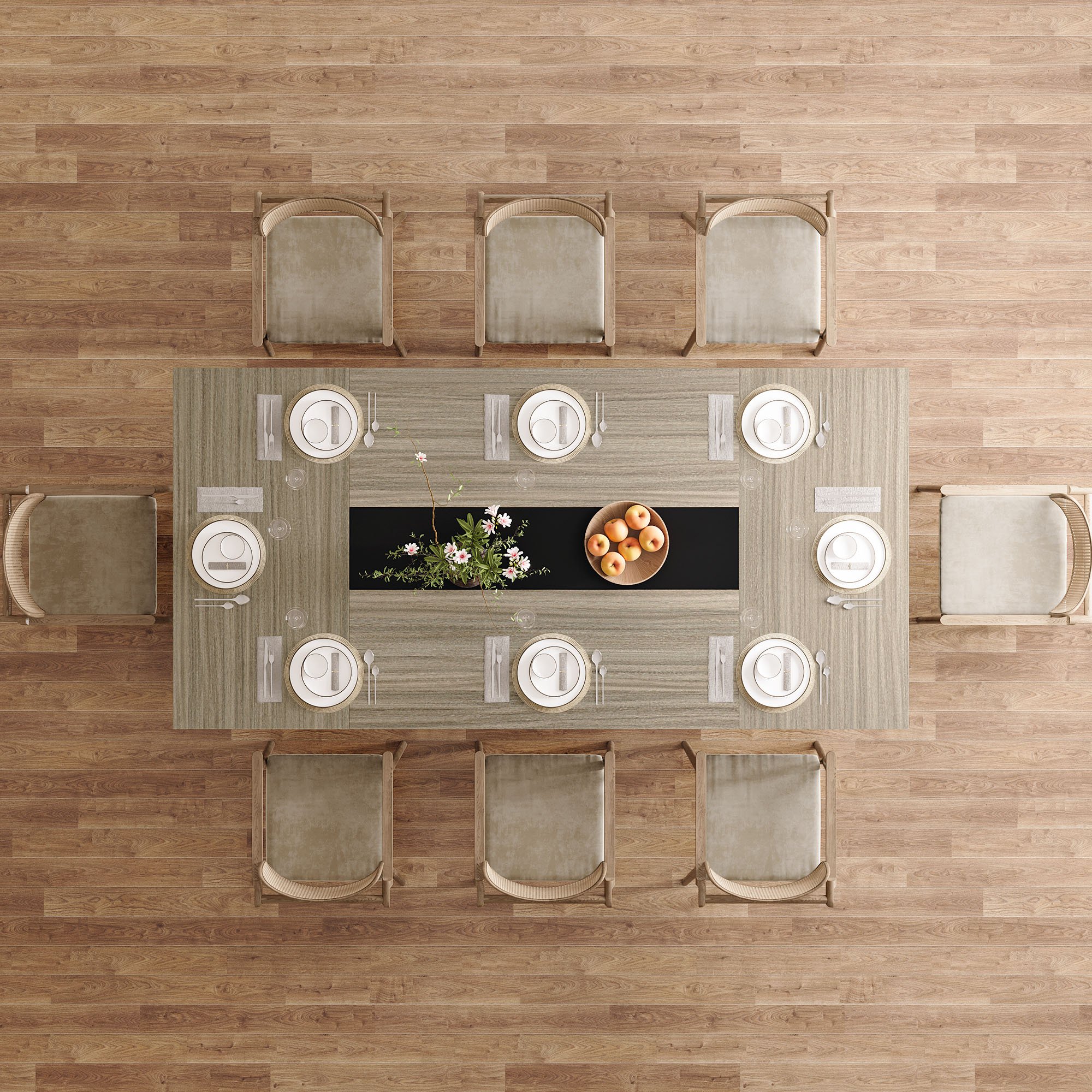 Tribesigns High Quality Durable Wooden Top Dining Table 76.77" Farmhouse Dining Table Kitchen & Dining Room Furniture