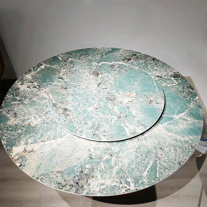 2024 New Cheap Nordic marble table Italian small apartment light luxury round table with turntable modern simple dining table