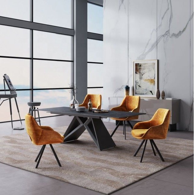 Adjustable Big Size New Extendable Ceramic Glass Dining Table For Hotel
