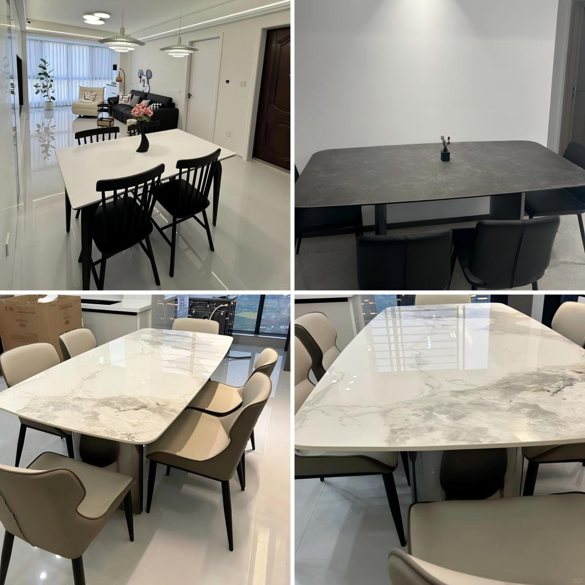 Best Price Sintered Stone Dining Table Rectangular Dining Room Set For Home Furniture Stainless Steel Legs Extendable