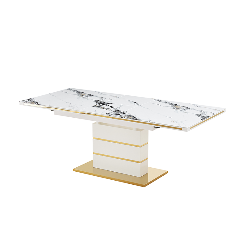 Modern living room furniture luxury dinner table with 6 chairs marble extendable dining table set