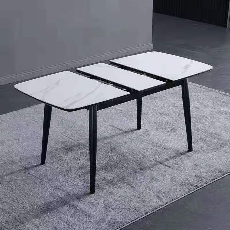 High quality Italian marble retractable simple luxury dining table