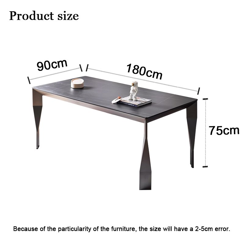SUKE Pure black pattern rock plate table light luxury modern simple universal household Italian minimalist luxury stone table
