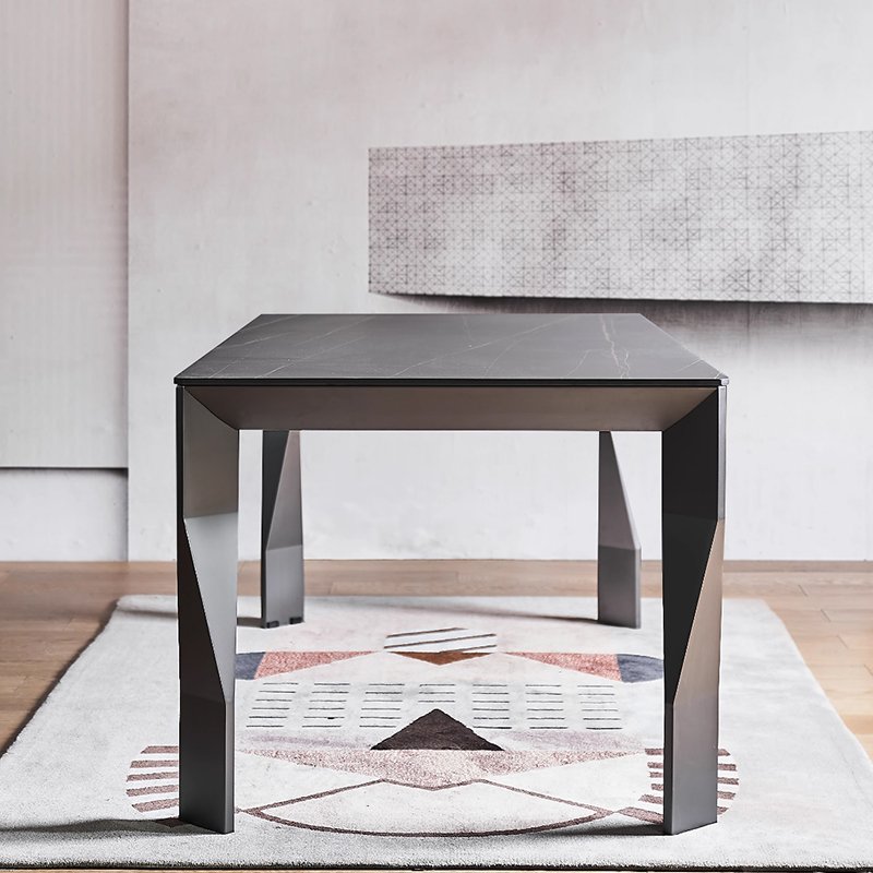 SUKE Pure black pattern rock plate table light luxury modern simple universal household Italian minimalist luxury stone table