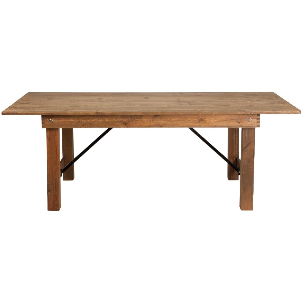 Antique Solid Wood Farm Antique Harvest Dining Folding Table For Wedding Party Pine Wood Country Farmhouse Table